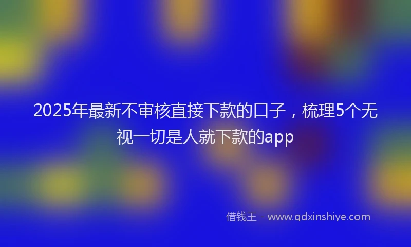 2025年最新不审核直接下款的口子，梳理5个无视一切是人就下款的app