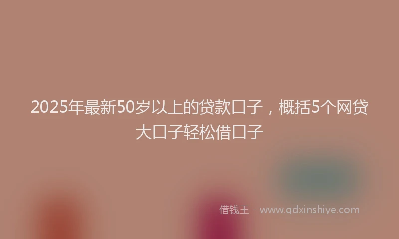 2025年最新50岁以上的贷款口子，概括5个网贷大口子轻松借口子
