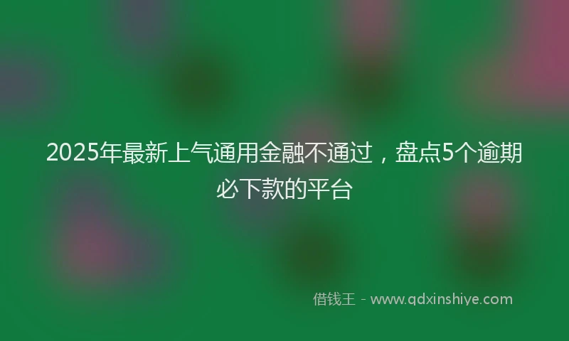 2025年最新上气通用金融不通过，盘点5个逾期必下款的平台
