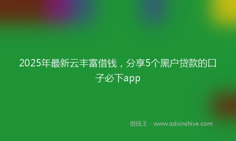 2025年最新云丰富借钱，分享5个黑户贷款的口子必下app