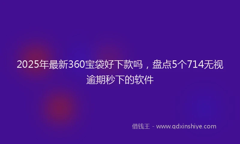 2025年最新360宝袋好下款吗，盘点5个714无视逾期秒下的软件