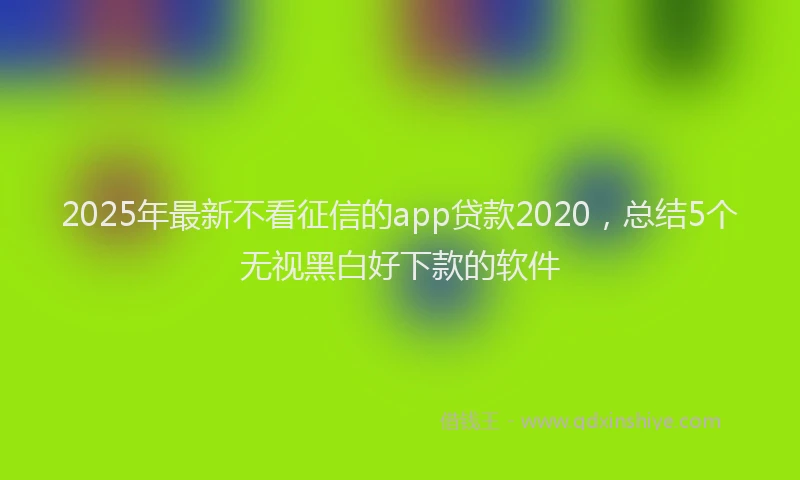 2025年最新不看征信的app贷款2020，总结5个无视黑白好下款的软件