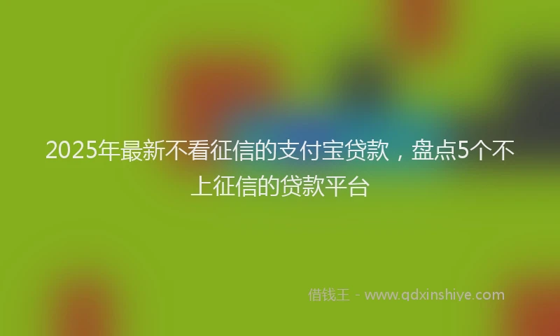2025年最新不看征信的支付宝贷款，盘点5个不上征信的贷款平台
