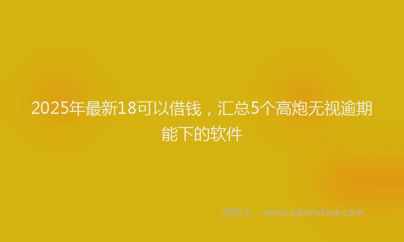 2025年最新18可以借钱，汇总5个高炮无视逾期能下的软件