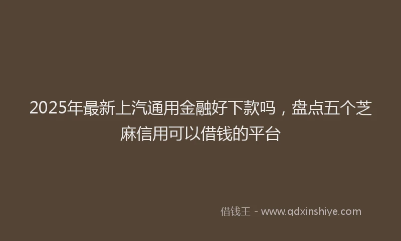 2025年最新上汽通用金融好下款吗，盘点五个芝麻信用可以借钱的平台
