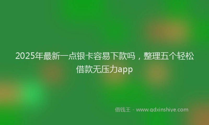 2025年最新一点银卡容易下款吗，整理五个轻松借款无压力app