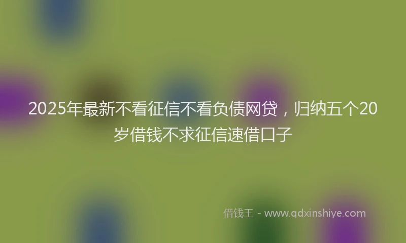 2025年最新不看征信不看负债网贷，归纳五个20岁借钱不求征信速借口子
