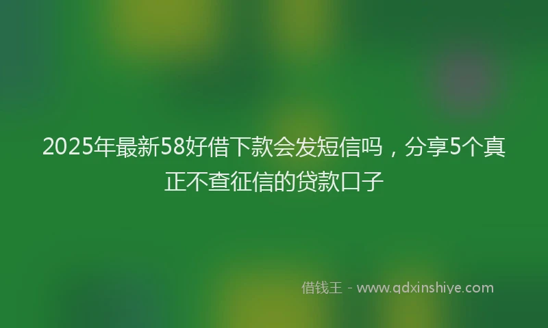 2025年最新58好借下款会发短信吗，分享5个真正不查征信的贷款口子