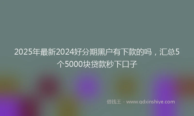 2025年最新2024好分期黑户有下款的吗，汇总5个5000块贷款秒下口子