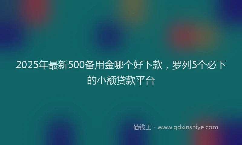 2025年最新500备用金哪个好下款，罗列5个必下的小额贷款平台