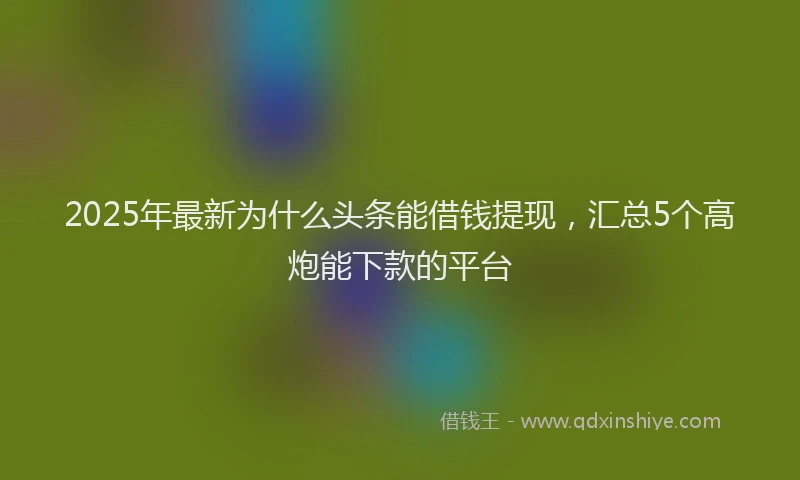 2025年最新为什么头条能借钱提现，汇总5个高炮能下款的平台