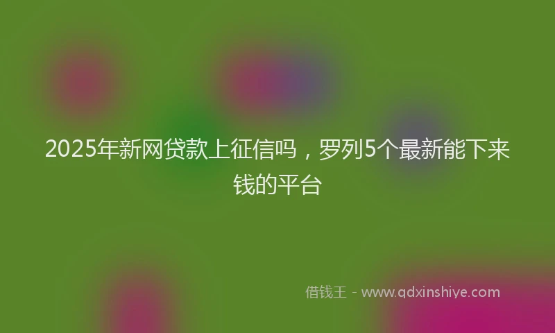 2025年新网贷款上征信吗，罗列5个最新能下来钱的平台