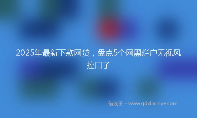 2025年最新下款网贷，盘点5个网黑烂户无视风控口子