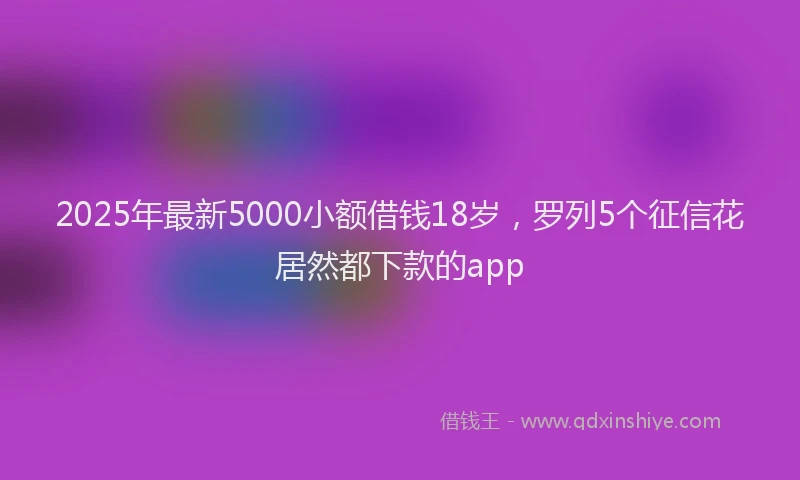 2025年最新5000小额借钱18岁，罗列5个征信花居然都下款的app
