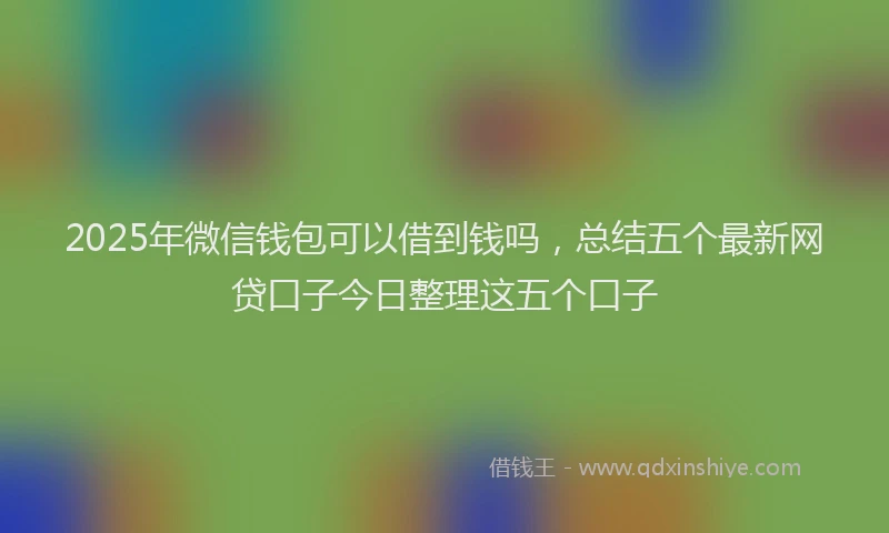 2025年微信钱包可以借到钱吗，总结五个最新网贷口子今日整理这五个口子