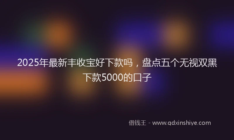 2025年最新丰收宝好下款吗，盘点五个无视双黑下款5000的口子