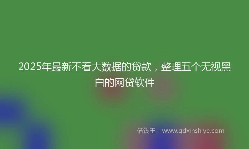 2025年最新不看大数据的贷款，整理五个无视黑白的网贷软件