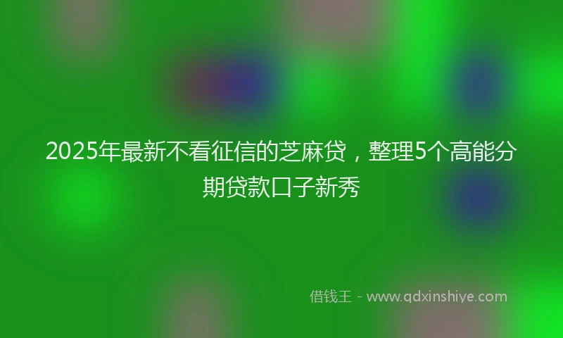 2025年最新不看征信的芝麻贷，整理5个高能分期贷款口子新秀