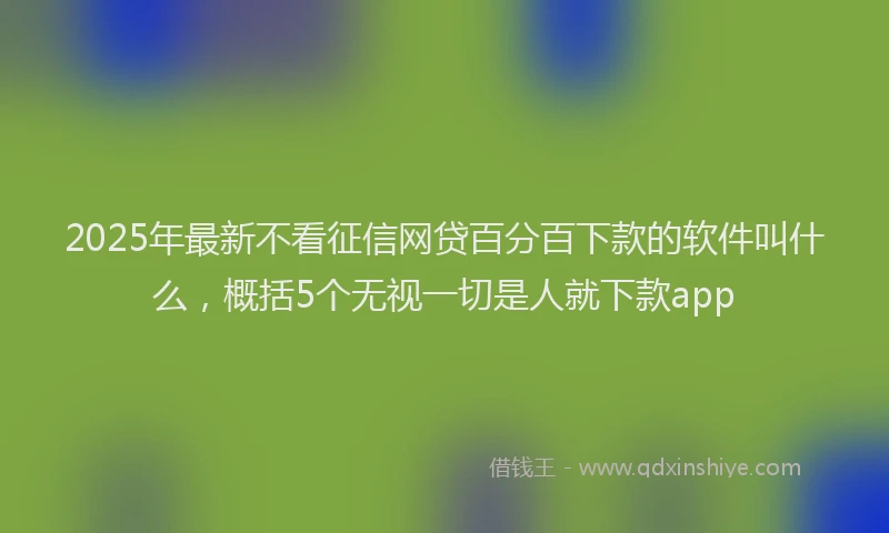 2025年最新不看征信网贷百分百下款的软件叫什么，概括5个无视一切是人就下款app