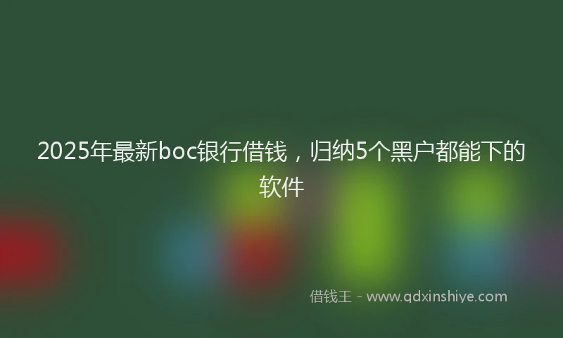2025年最新boc银行借钱，归纳5个黑户都能下的软件