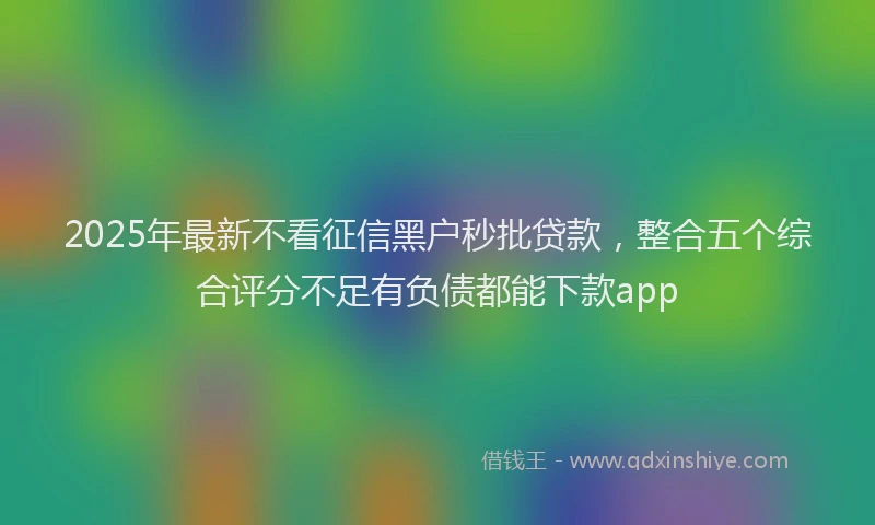 2025年最新不看征信黑户秒批贷款，整合五个综合评分不足有负债都能下款app