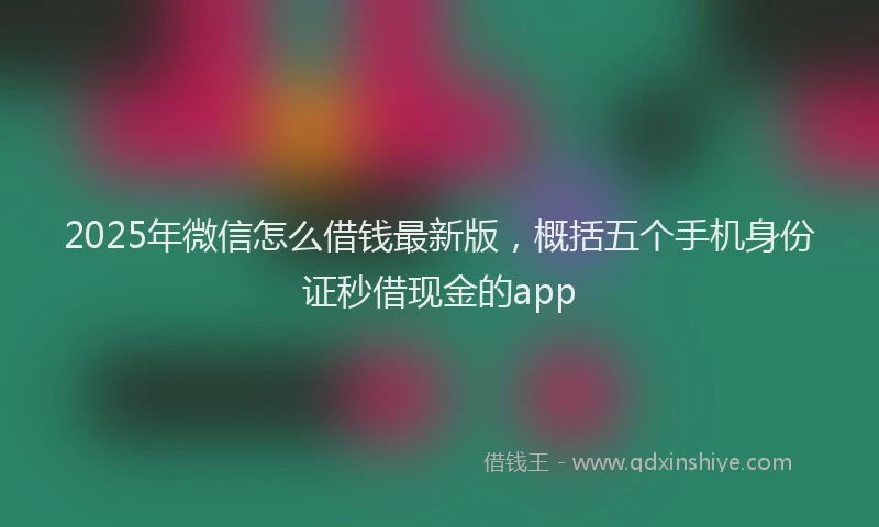 2025年微信怎么借钱最新版，概括五个手机身份证秒借现金的app