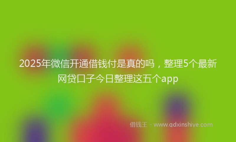 2025年微信开通借钱付是真的吗，整理5个最新网贷口子今日整理这五个app