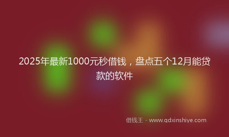 2025年最新1000元秒借钱，盘点五个12月能贷款的软件