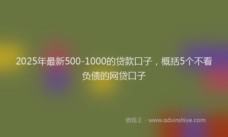 2025年最新500-1000的贷款口子，概括5个不看负债的网贷口子