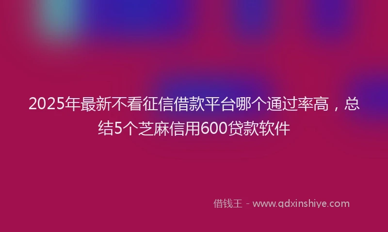 2025年最新不看征信借款平台哪个通过率高，总结5个芝麻信用600贷款软件
