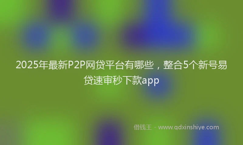 2025年最新P2P网贷平台有哪些，整合5个新号易贷速审秒下款app