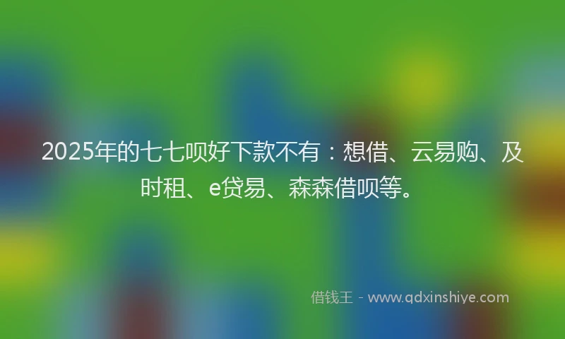 2025年的七七呗好下款不有：想借、云易购、及时租、e贷易、森森借呗等。