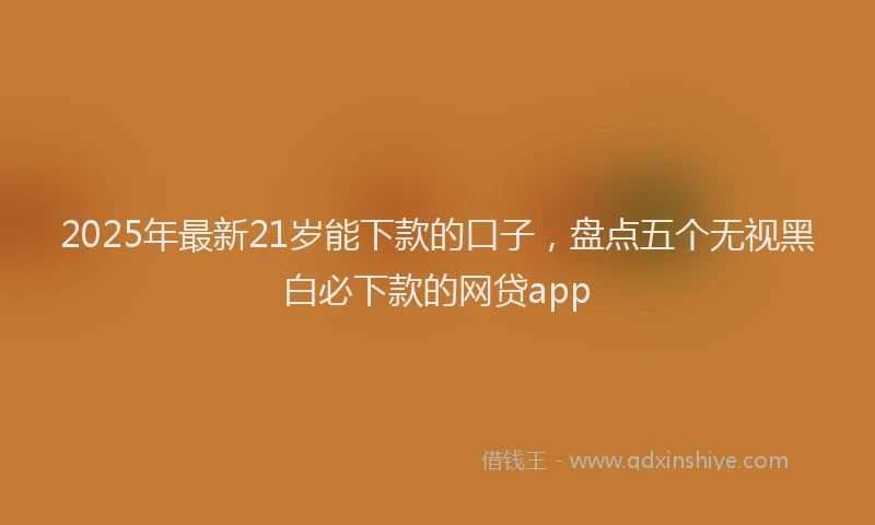 2025年最新21岁能下款的口子，盘点五个无视黑白必下款的网贷app