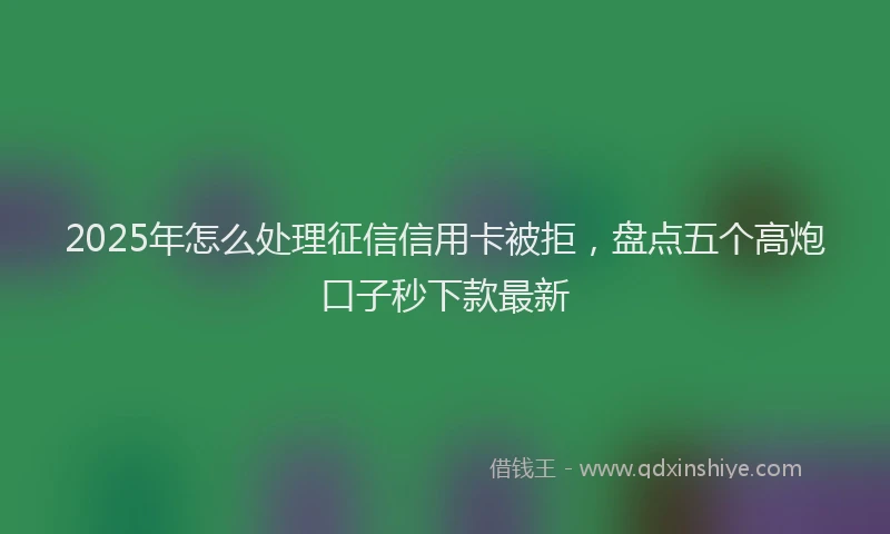 2025年怎么处理征信信用卡被拒，盘点五个高炮口子秒下款最新