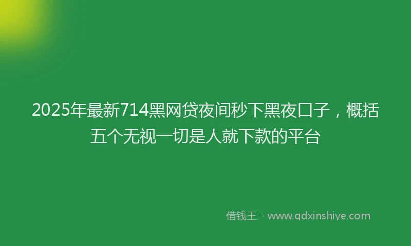 2025年最新714黑网贷夜间秒下黑夜口子，概括五个无视一切是人就下款的平台