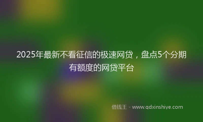 2025年最新不看征信的极速网贷，盘点5个分期有额度的网贷平台