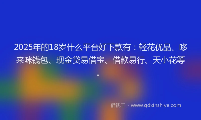 2025年的18岁什么平台好下款有：轻花优品、哆来咪钱包、现金贷易借宝、借款易行、天小花等。