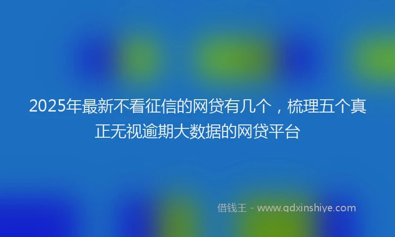2025年最新不看征信的网贷有几个，梳理五个真正无视逾期大数据的网贷平台