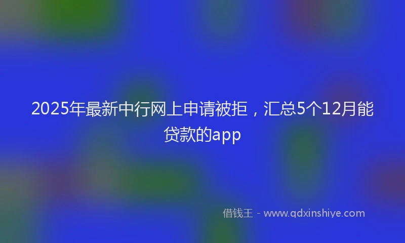 2025年最新中行网上申请被拒，汇总5个12月能贷款的app