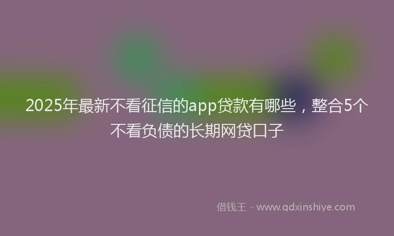2025年最新不看征信的app贷款有哪些，整合5个不看负债的长期网贷口子