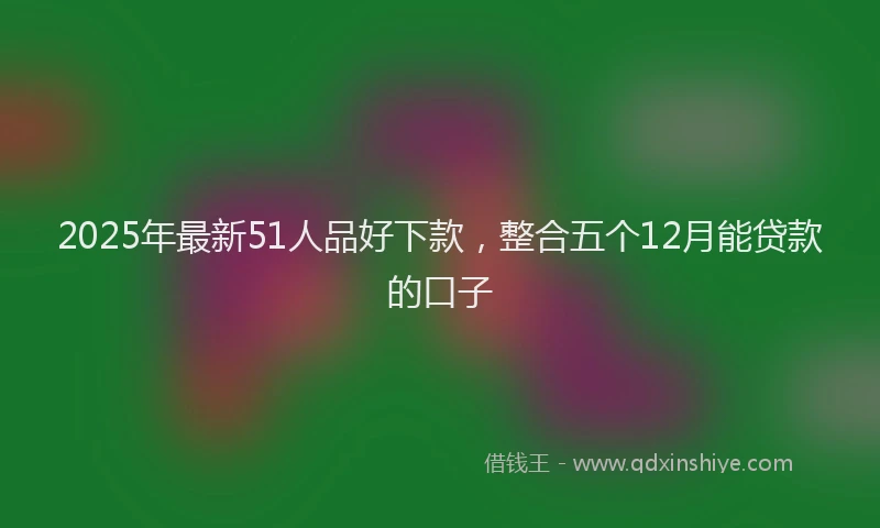 2025年最新51人品好下款，整合五个12月能贷款的口子