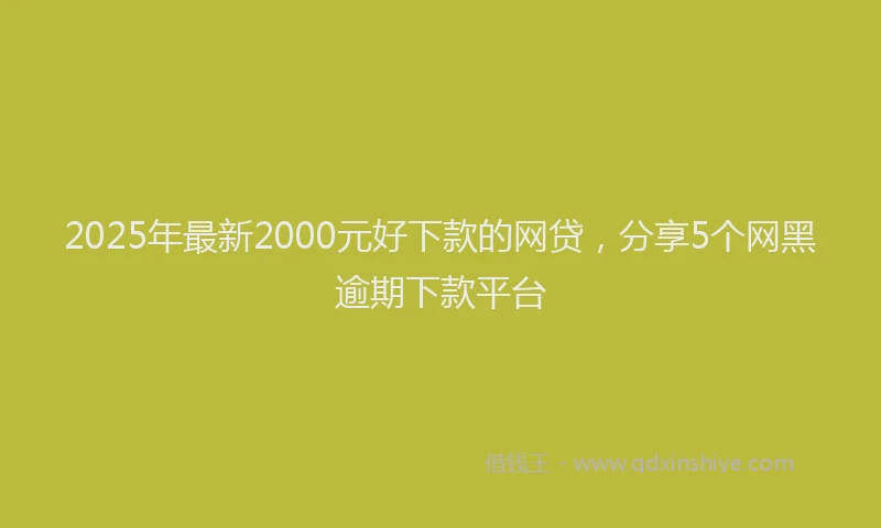 2025年最新2000元好下款的网贷，分享5个网黑逾期下款平台