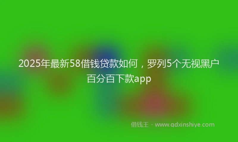 2025年最新58借钱贷款如何，罗列5个无视黑户百分百下款app