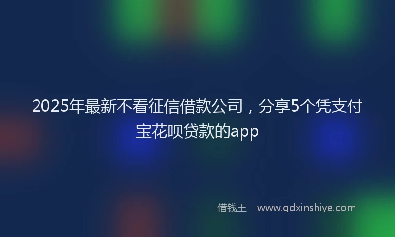 2025年最新不看征信借款公司，分享5个凭支付宝花呗贷款的app