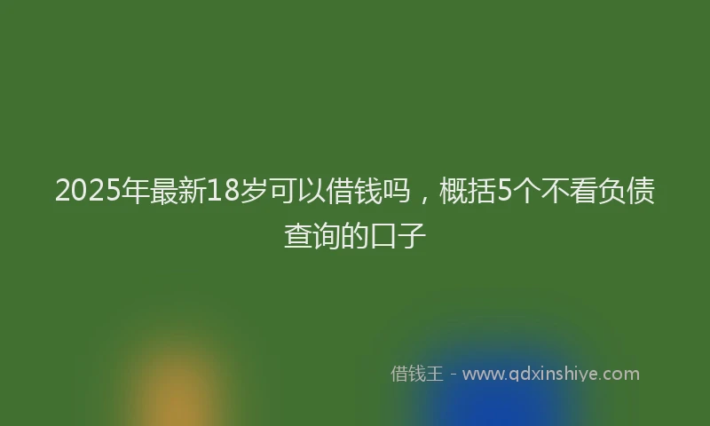 2025年最新18岁可以借钱吗，概括5个不看负债查询的口子