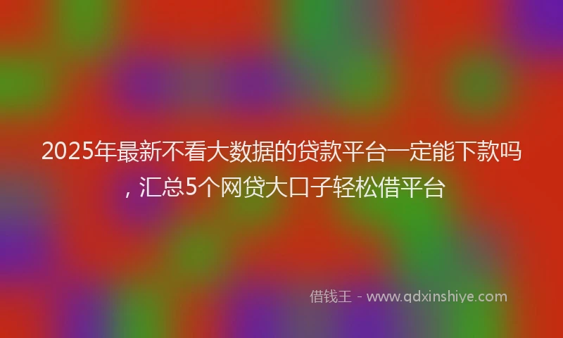 2025年最新不看大数据的贷款平台一定能下款吗，汇总5个网贷大口子轻松借平台