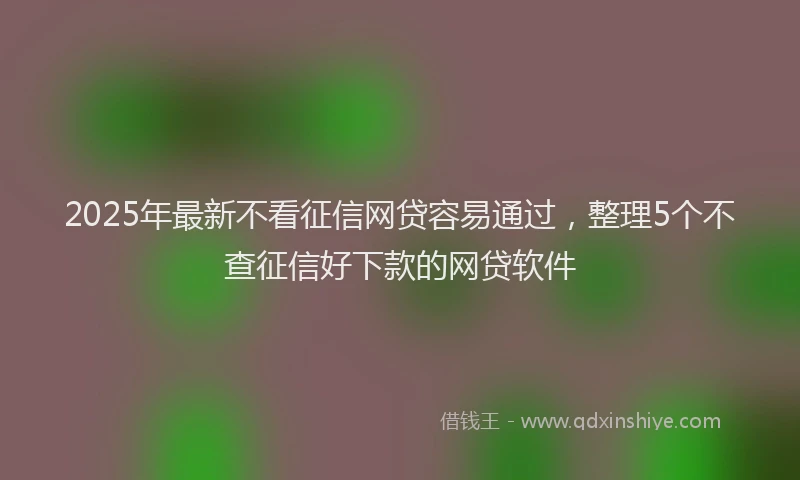 2025年最新不看征信网贷容易通过，整理5个不查征信好下款的网贷软件