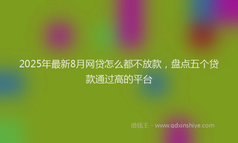 2025年最新8月网贷怎么都不放款，盘点五个贷款通过高的平台