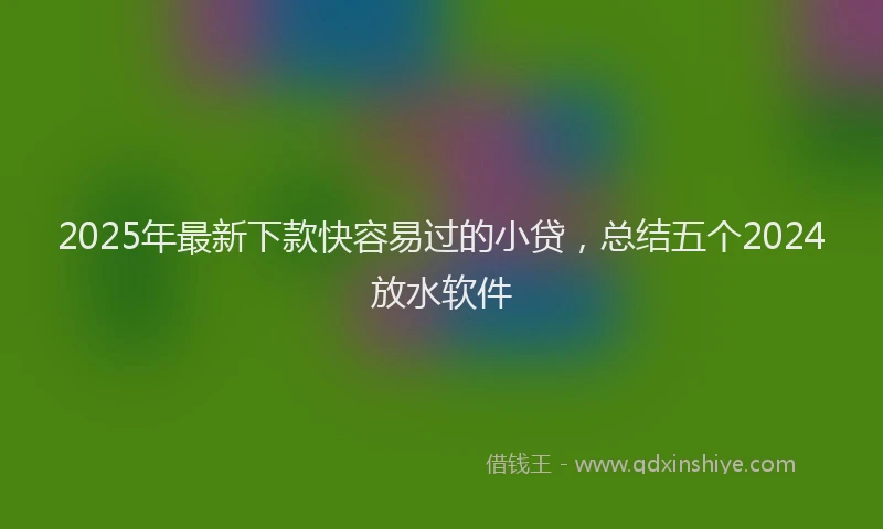 2025年最新下款快容易过的小贷，总结五个2024放水软件