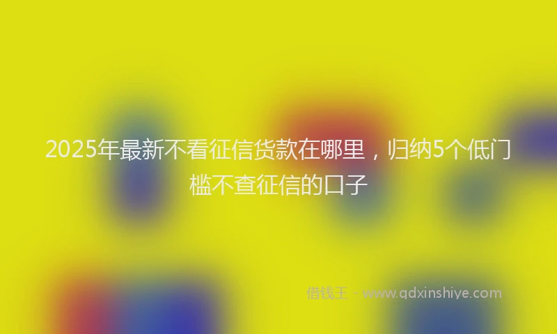 2025年最新不看征信货款在哪里，归纳5个低门槛不查征信的口子